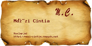 Mázi Cintia névjegykártya